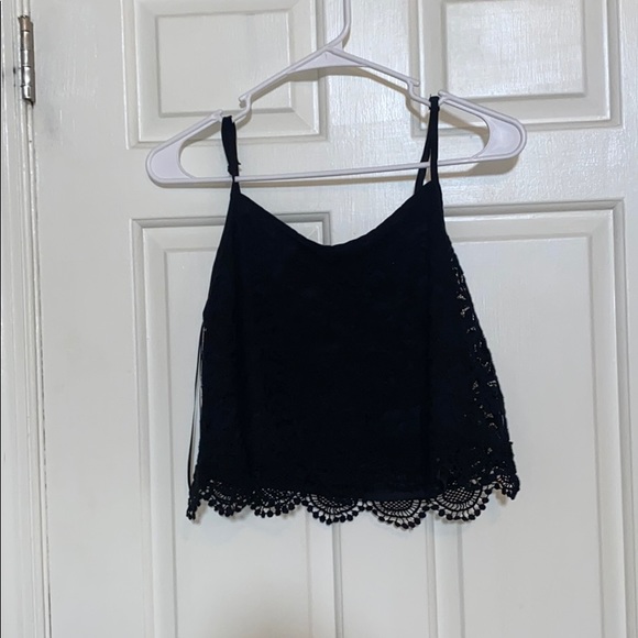 Black lace crop top size small - Picture 1 of 2
